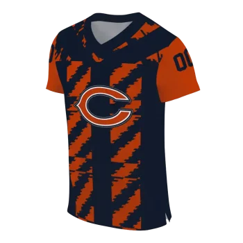 customized chicago bears stripe block blue jersey fashion forward