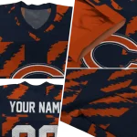 customized chicago bears stripe block blue jersey best selling