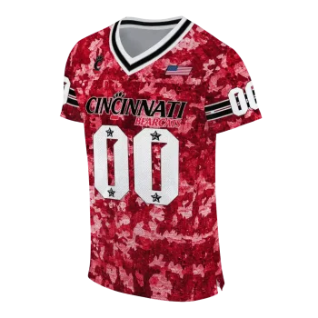 customized cincinnati bearcats camouflage abstract red jersey fashion forward