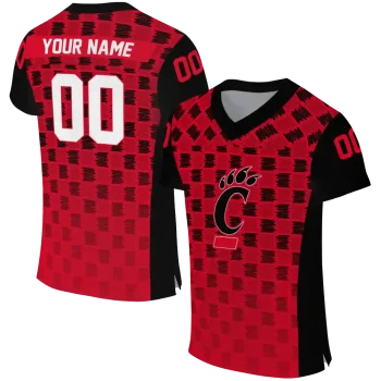 customized cincinnati bearcats stacked rectangle red jersey best selling