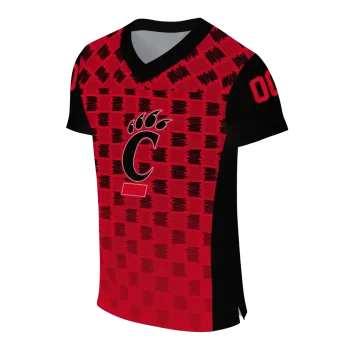 customized cincinnati bearcats stacked rectangle red jersey fashion forward