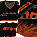 customized cincinnati bengals halftone sweep black jersey best selling