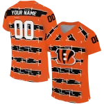 customized cincinnati bengals layered grids orange jersey best selling