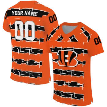 customized cincinnati bengals layered grids orange jersey best selling