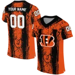 customized cincinnati bengals rugged stripes orange jersey best selling