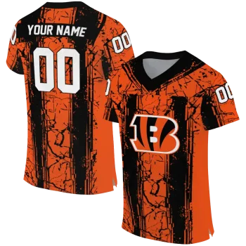 customized cincinnati bengals rugged stripes orange jersey best selling
