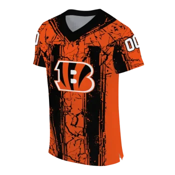 customized cincinnati bengals rugged stripes orange jersey fashion forward