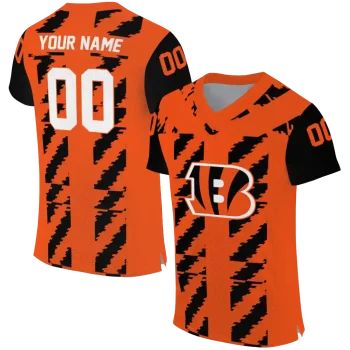 customized cincinnati bengals stripe block orange jersey best selling