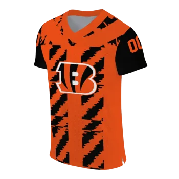 customized cincinnati bengals stripe block orange jersey fashion forward