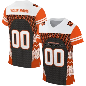 customized cincinnati bengals tire arrows orange black white jersey best selling