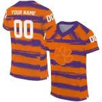 customized clemson tigers art stripe orange jersey best selling