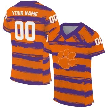 customized clemson tigers art stripe orange jersey best selling