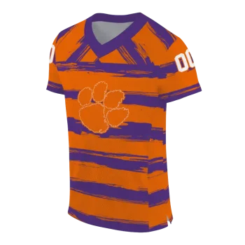customized clemson tigers art stripe orange jersey fashion forward