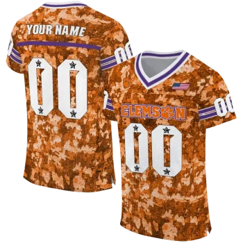 customized clemson tigers camouflage abstract orange jersey best selling