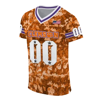customized clemson tigers camouflage abstract orange jersey fashion forward