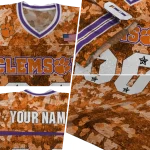 customized clemson tigers camouflage abstract orange jersey best selling
