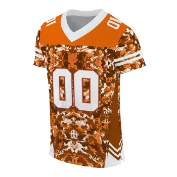 customized clemson tigers mirrored pattern orange jersey fashion forward