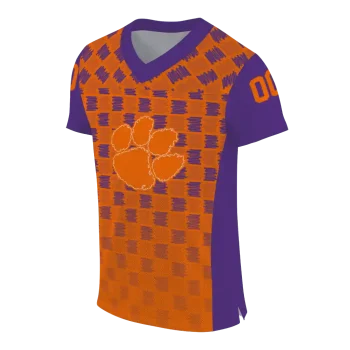 customized clemson tigers stacked rectangle orange jersey fashion forward