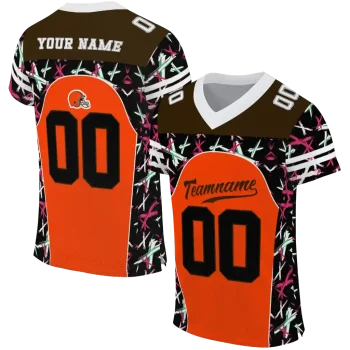 customized cleveland browns brushstroke xs orange black jersey best selling