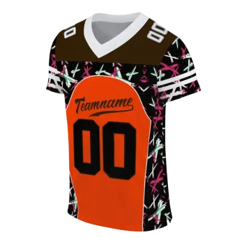 customized cleveland browns brushstroke xs orange black jersey fashion forward