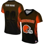 customized cleveland browns halftone fade brown black jersey best selling