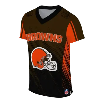 customized cleveland browns halftone fade brown black jersey fashion forward