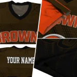 customized cleveland browns halftone fade brown black jersey best selling