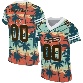 customized cleveland browns horizon palm sunset jersey best selling