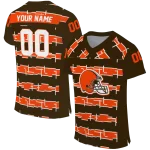 customized cleveland browns layered grids brown jersey best selling
