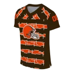 customized cleveland browns layered grids brown jersey best selling