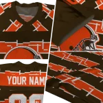customized cleveland browns layered grids brown jersey best selling