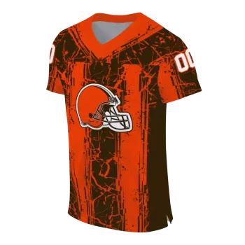 customized cleveland browns rugged stripes brown jersey fashion forward