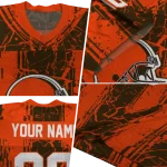 customized cleveland browns rugged stripes brown jersey best selling