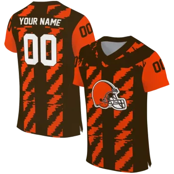 customized cleveland browns stripe block brown jersey best selling