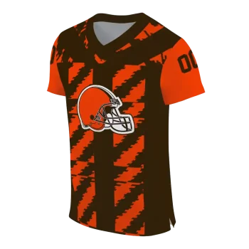 customized cleveland browns stripe block brown jersey fashion forward