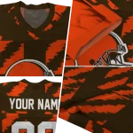 customized cleveland browns stripe block brown jersey best selling