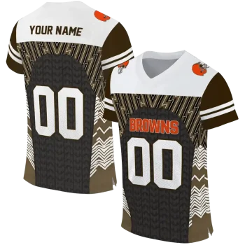 customized cleveland browns tire arrows brown black white jersey best selling