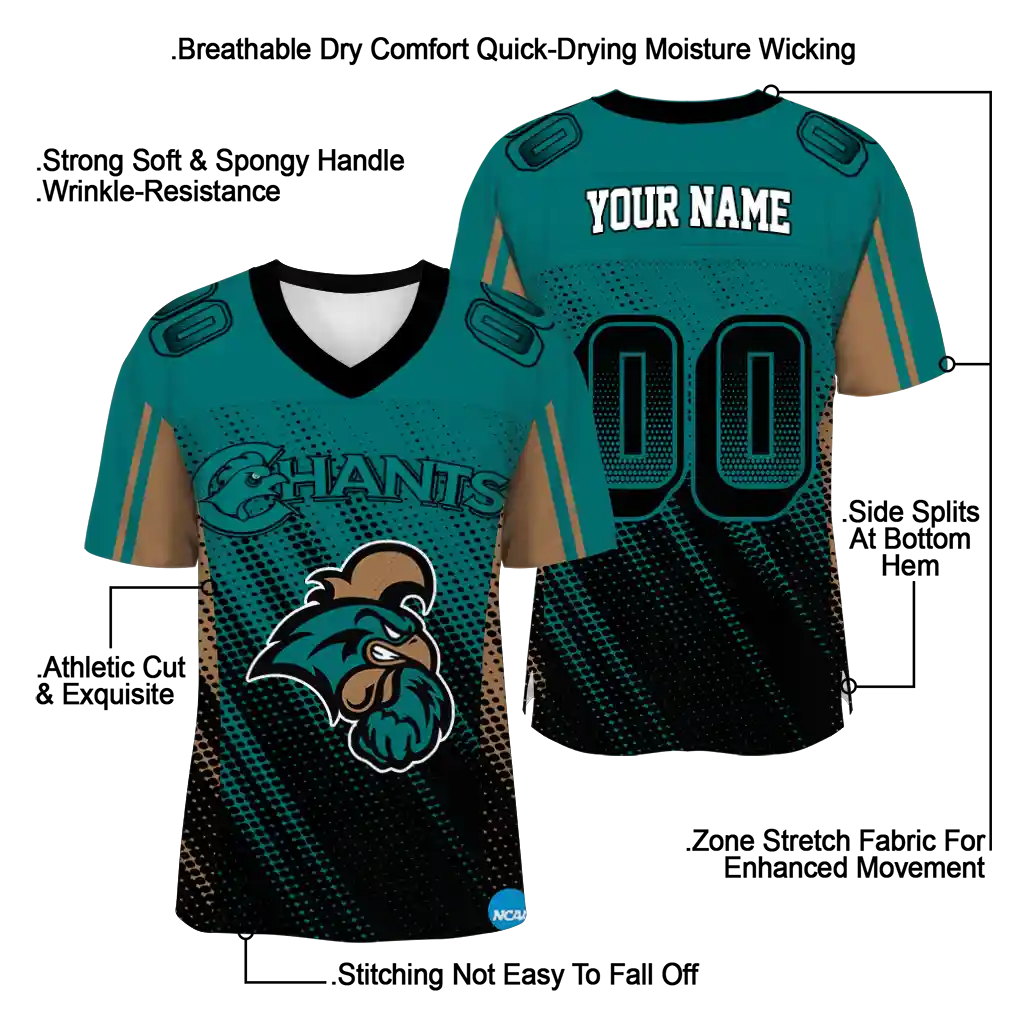 customized coastal carolina chanticleers halftone flow green black jersey latest model customized coastal carolina chanticleers halftone flow green black jersey latest model