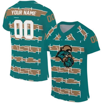 customized coastal carolina chanticleers layered grids green jersey best selling