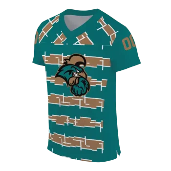 customized coastal carolina chanticleers layered grids green jersey fashion forward