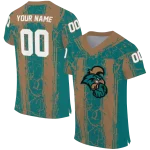 customized coastal carolina chanticleers rugged stripes green jersey best selling