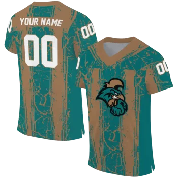 customized coastal carolina chanticleers rugged stripes green jersey best selling