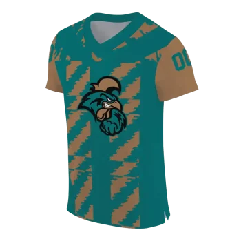 customized coastal carolina chanticleers stripe block green jersey fashion forward