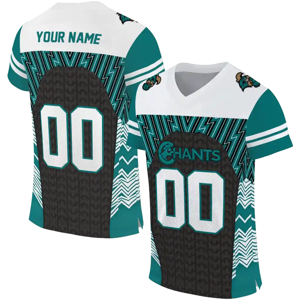 customized coastal carolina chanticleers tire arrows green black white jersey best selling customized coastal carolina chanticleers tire arrows green black white jersey best selling