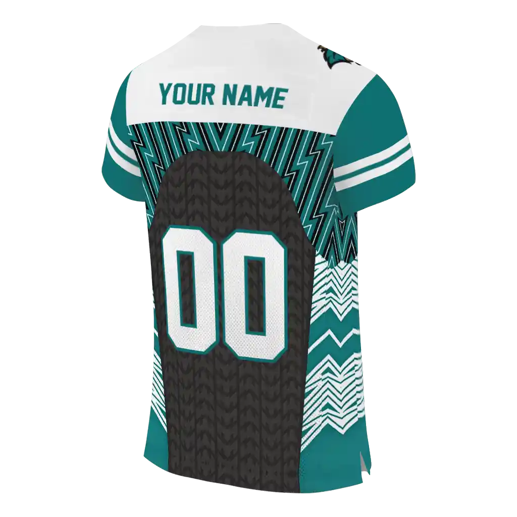 customized coastal carolina chanticleers tire arrows green black white jersey high quality customized coastal carolina chanticleers tire arrows green black white jersey high quality