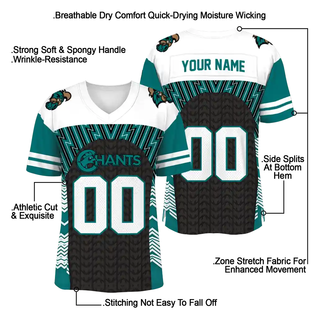 customized coastal carolina chanticleers tire arrows green black white jersey latest model customized coastal carolina chanticleers tire arrows green black white jersey latest model