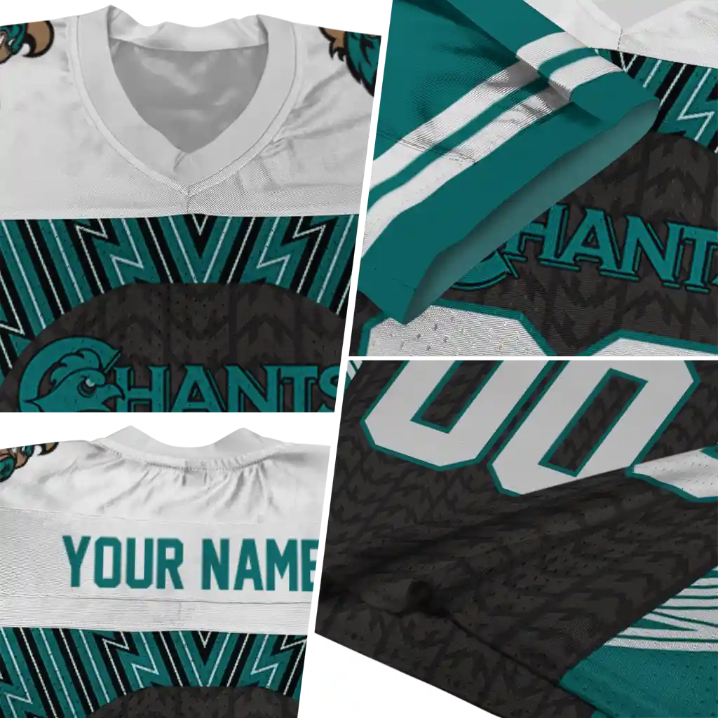 customized coastal carolina chanticleers tire arrows green black white jersey new arrival customized coastal carolina chanticleers tire arrows green black white jersey new arrival