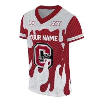 customized colgate raiders dripping flames maroon white jersey fashion forward