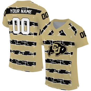 customized colorado buffaloes layered grids gold jersey best selling