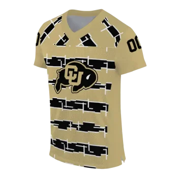 customized colorado buffaloes layered grids gold jersey fashion forward
